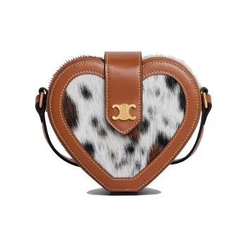 CELINE Tambour Cow Leather Shoulder Bag Crossbody Bag Women's Natural Color/Tan