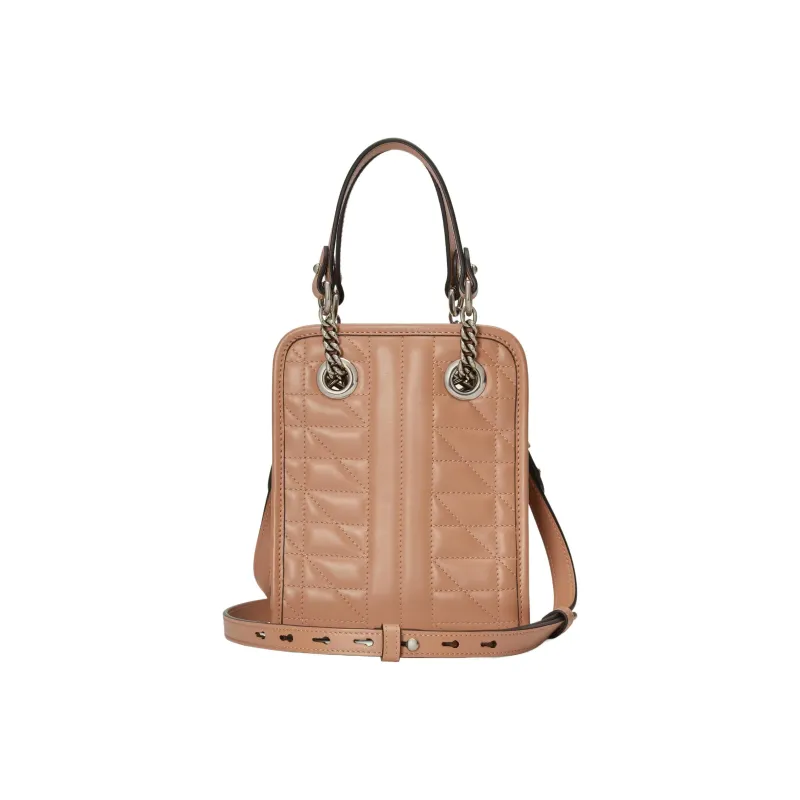 GUCCI Marmont Quilted Leather Tote Bag, Shopping Bag, Handbag, Shoulder Bag, Crossbody Bag Mini Women's Camel-6