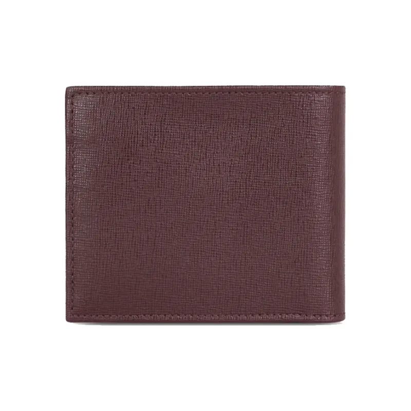 EMPORIO ARMANI Leather Wallet, Card Holder Men's Red Brown-3