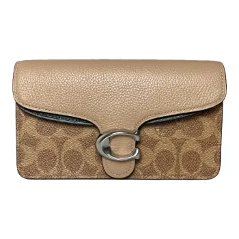 COACH Tabby Canvas With Leather Crossbody Bag, Shoulder Bag Women's Khaki