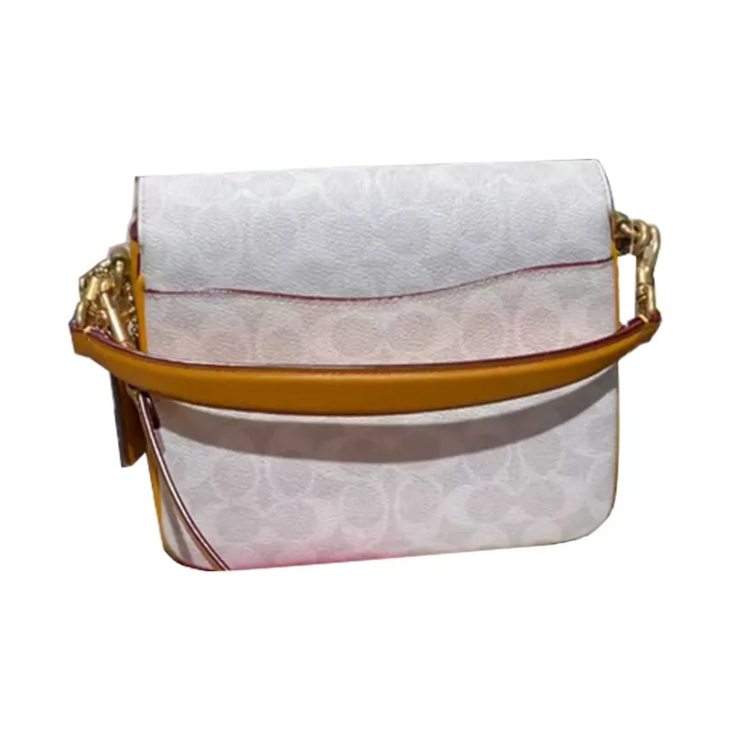 COACH Cassie Cow Leather Messenger Bag Handbag Shoulder Bag Crossbody Bag Small Size Women's White Print-2