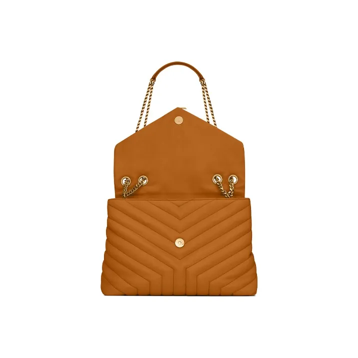 SAINT LAURENT Calfskin Chain Shoulder Bag Crossbody Bag Women's Cork Color-3
