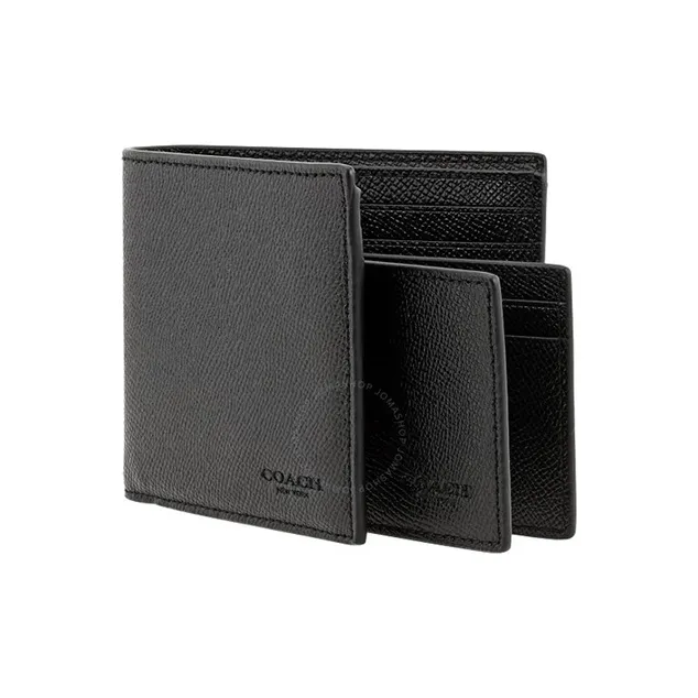 COACH 3 IN 1 Wallet Leather Wallet Men's Black-3