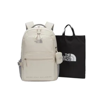 THE NORTH FACE Polyester Backpack Double-Shoulder Backpack With Zero Purse Unisex Ecru