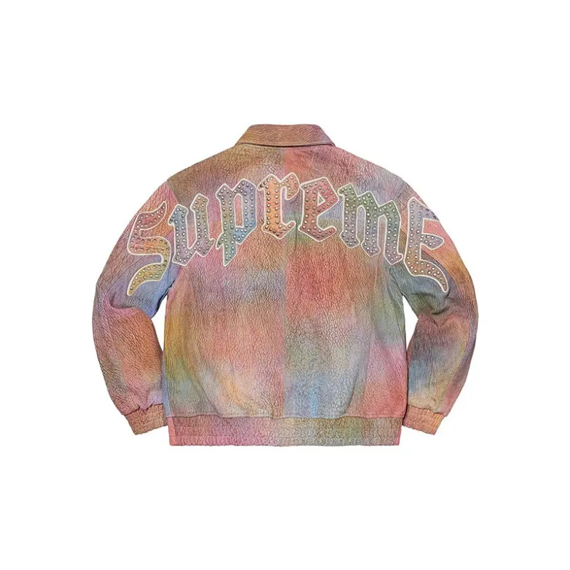 Supreme Pebbled Leather Varsity Jacket-1