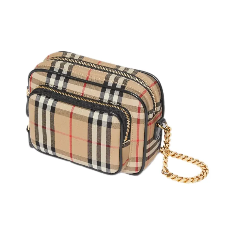 Burberry Vintage Calfskin Trim Camera Bags Crossbody Bag Shoulder Bag Unisex Archive Beige-1