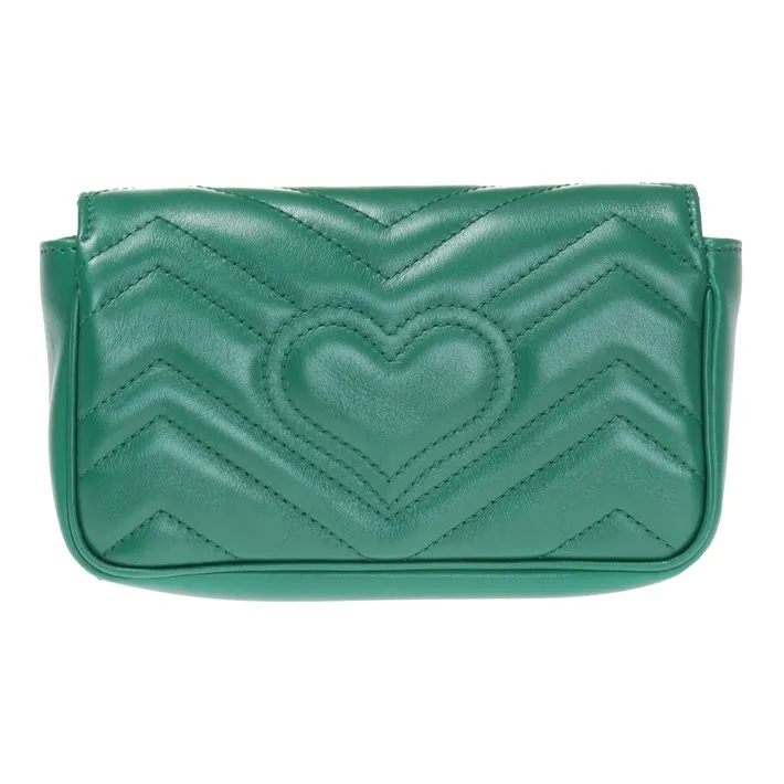 GUCCI GG Marmont Quilted Leather Crossbody Bag, Shoulder Bag Women's Green-2