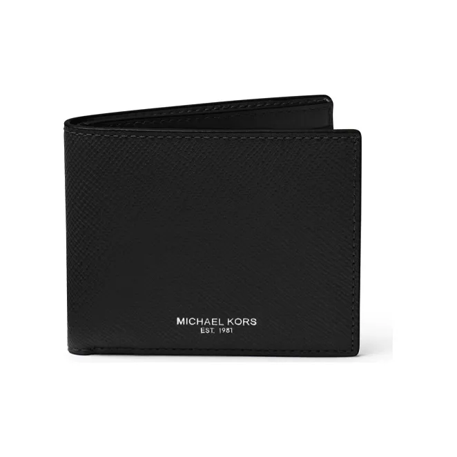 MICHAEL KORS Harrison Leather Coin Purse Card Holder Wallet Men's Black-0