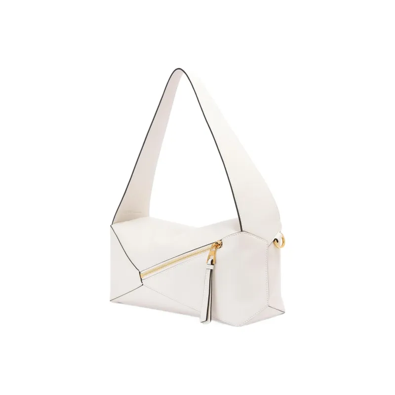 LOEWE Puzzle Hobo Cow Leather Shoulder Bag Handbags Shoulder Bags Women's White-3