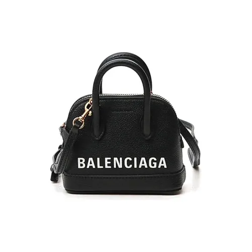 Balenciaga Ville Cow Leather Dome Bag, Handbag, Crossbody Bag, Shoulder Bag Mini Women's Black