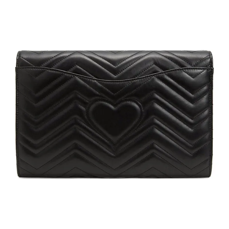 GUCCI GG Marmont Quilting Leather Clutch Regular Women's Black-2