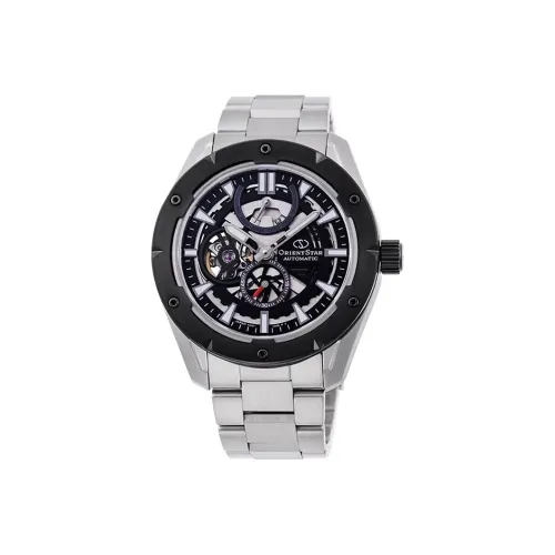 ORIENT STAR Automatic Mechanical Movement Steel Strap Watch Men's Watches Black Dial