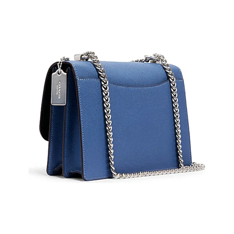 COACH Klare Leather Trunk Bag Shoulder Bag Crossbody Bag Small Size Women's Blue-1