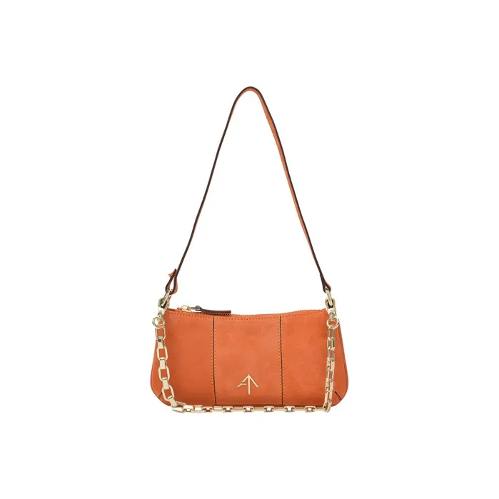 Manu Atelier Leather Shoulder Bag Women's Orange-0