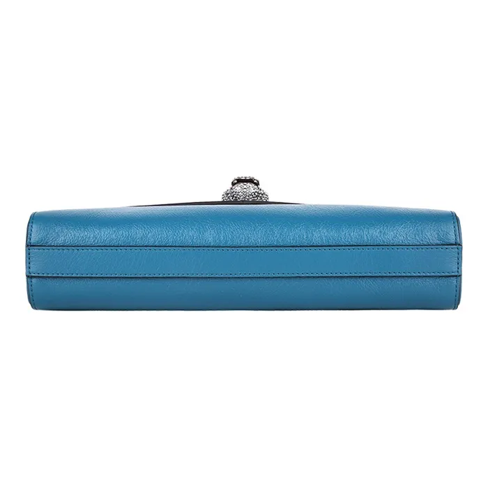 GUCCI Leather Envelope Bag, Shoulder Bag Women's Sapphire Blue-3