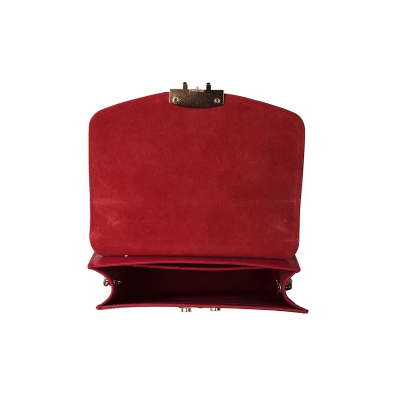 Furla Metropolis Collection Leather Small Square Bag, Crossbody Bag, Shoulder Bag Regular Women's Red-2