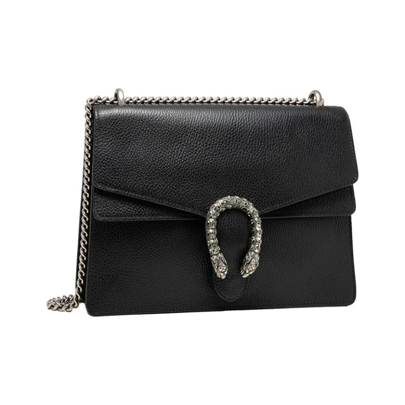 GUCCI Dionysus Leather Shoulder Bag Crossbody Bag Medium Size Women's Black-1
