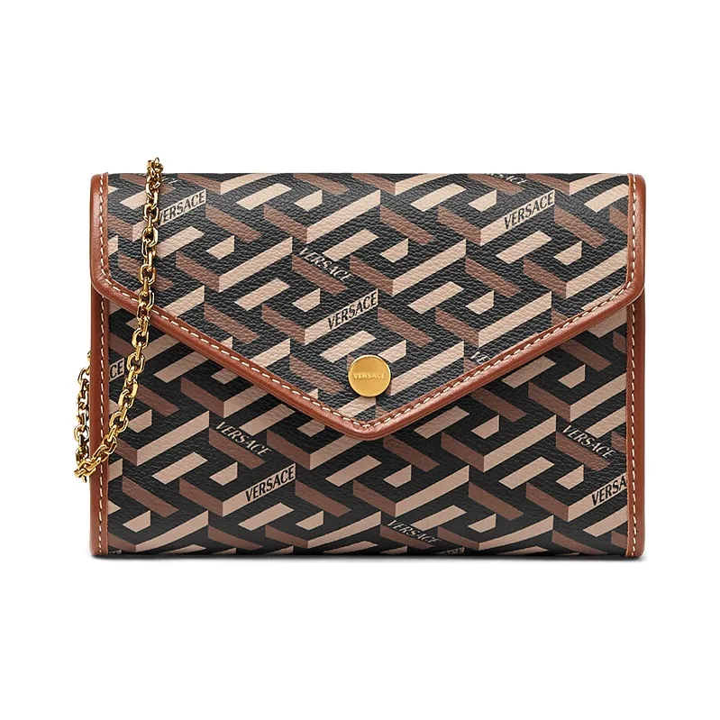 FANSIZHE VERSACE Cow Leather Crossbody Bag Men's Brown-0