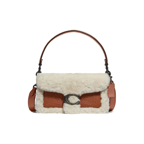 COACH Lambskin And Velvet Combination Shoulder Bag Portable Crossbody Bag Shoulder Bag Women's Umber