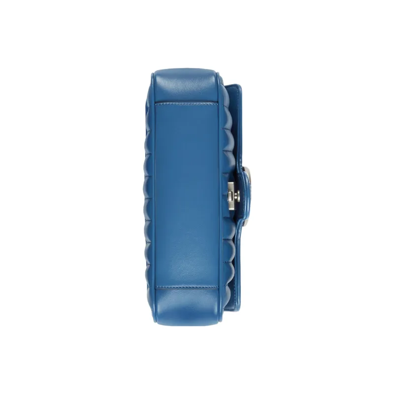 GUCCI GG Marmont Quilting Leather Crossbody Bag Shoulder Bag Women's Blue-6