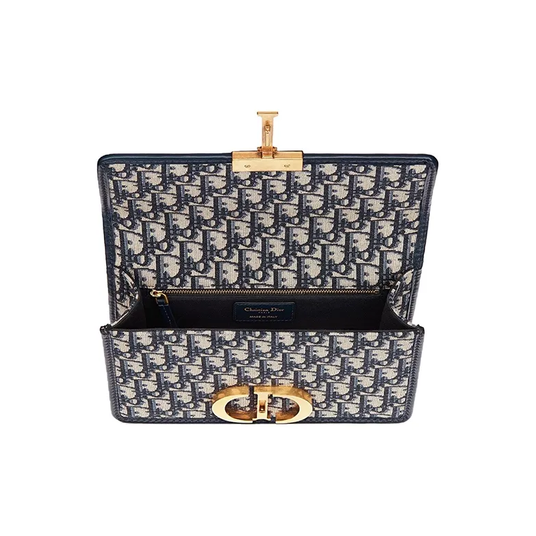 DIOR 30 Montaigne Bag Blue DIOR Oblique Jacquard-3