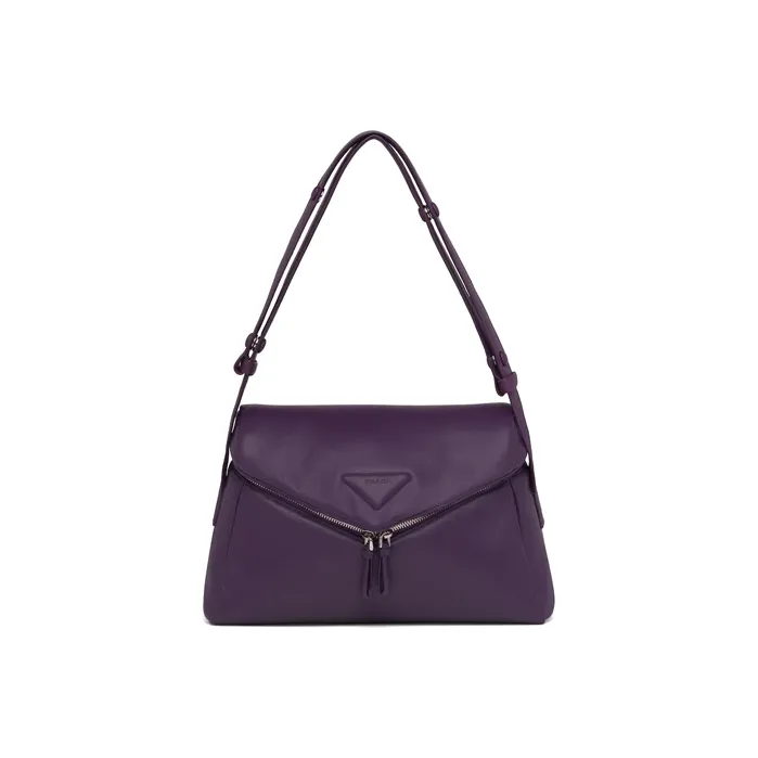 PRADA Nappa Leather Shoulder Bag Crossbody Bag Women's Violet-0