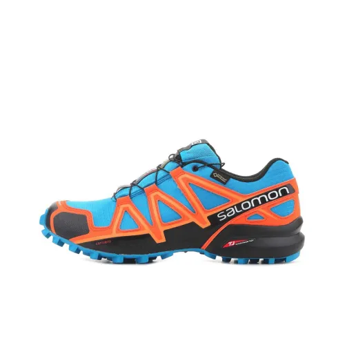 SALOMON Speedcross 4 Hiking / Trekking Shoes Men Low-Top Blue/Orange