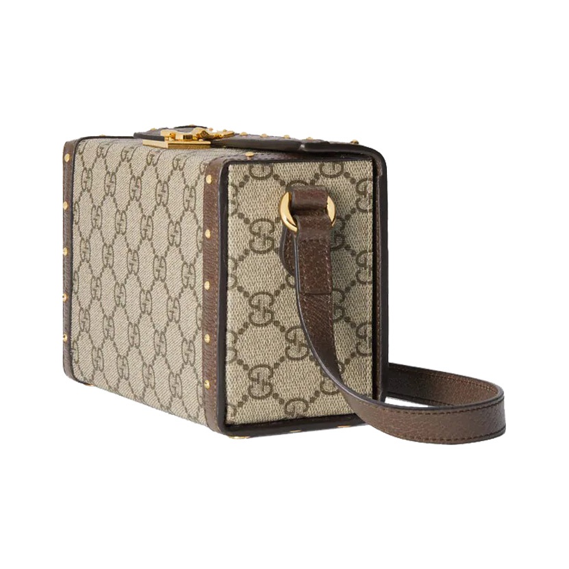 Ophidia small top handle bag in beige and ebony Supreme