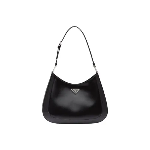 PRADA Leather Shoulder Bag Women's Black
