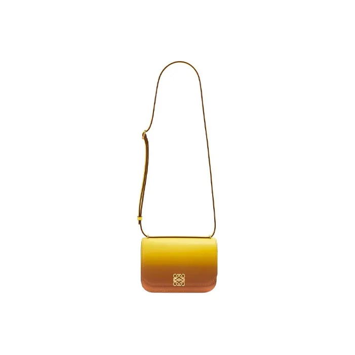 LOEWE Goya Silk Cow Leather Shoulder Bag Crossbody Bag Small Size Women's Lemon/Gold-4