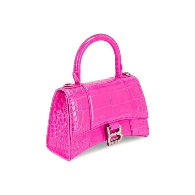 Balenciaga Leather Handbag, Shoulder Bag, Crossbody Bag Mini Women's Neon Pink-2