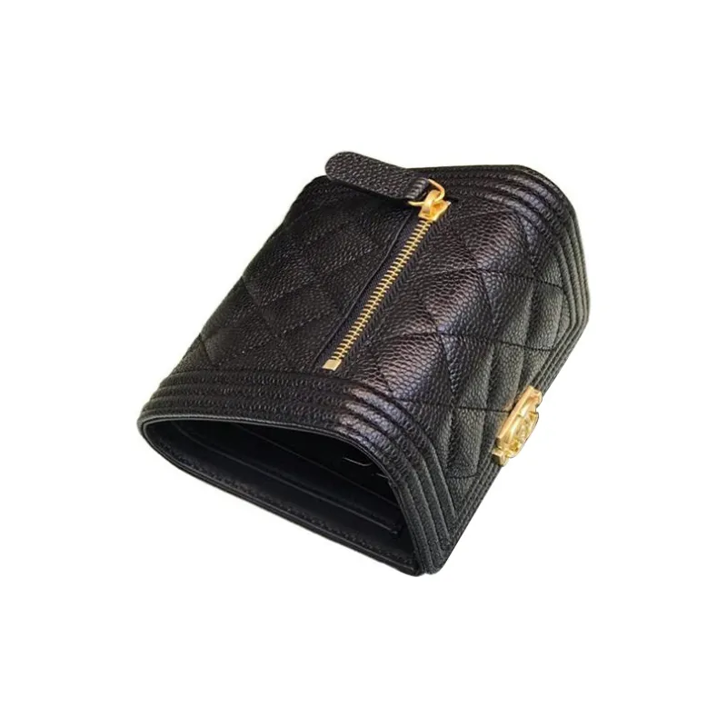 CHANEL Boy Small Flap Wallet Black A80734-1
