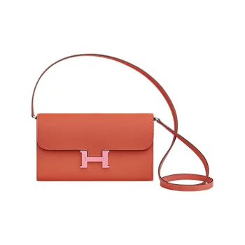 HERMES Constance To Go Epsom Leather Wallets Handheld Shoulder Bag Crossbody Bag Women's Rose Brown