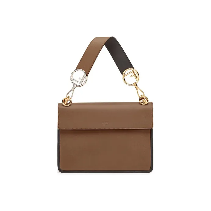 FENDI Kan I Cow Leather Crossbody Handbag Shoulder Bag Women's Chocolate-2