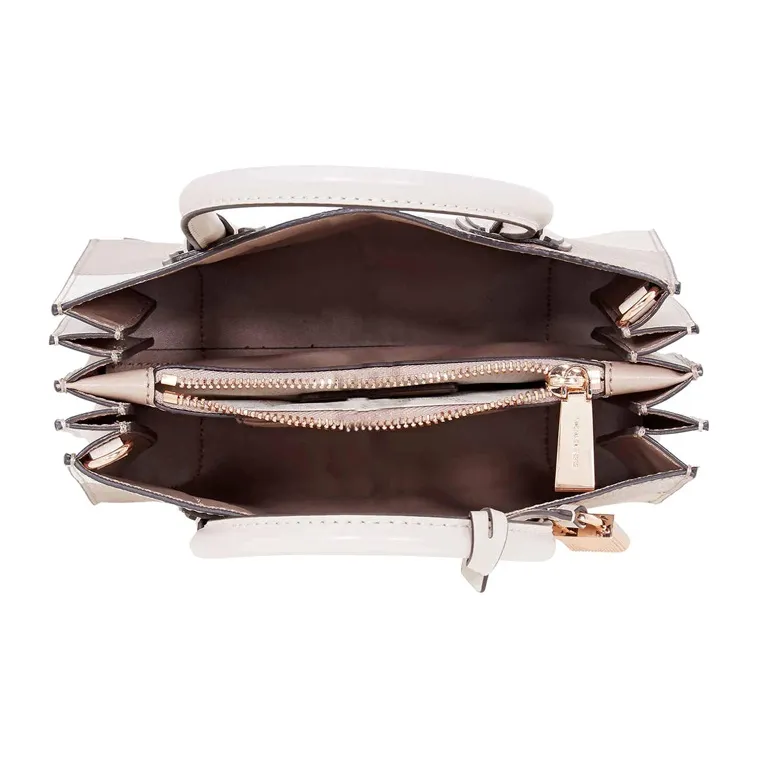MICHAEL KORS Mercer Leather Trunk Bag Handbag Shoulder Bag Crossbody Bag Small Size Women's White/Gray/Pink Multicolor-4
