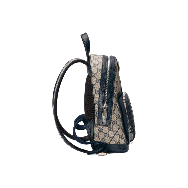 GUCCI Ophidia Canvas With Leather Backpack Trumpets Unisex Blue/Beige-3