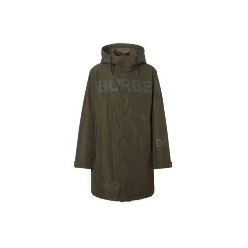 Burberry Parka Coats Men Green