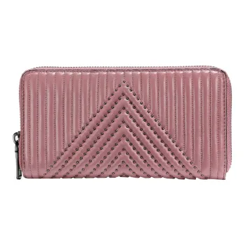 COACH Accordion Zip Leather Wallet Small Size Women's Pink