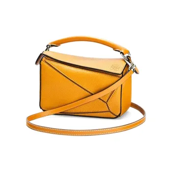 LOEWE Grained Calfskin Puzzle Bag Shoulder Bag Women's Sunflower Yellow/Candy Pink