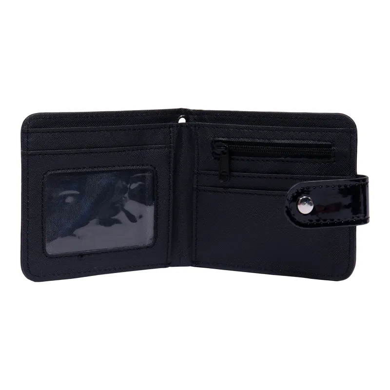 KILLWINNER Patent Leather Small Charm Coin Purse Wallet Mini Unisex Black-6