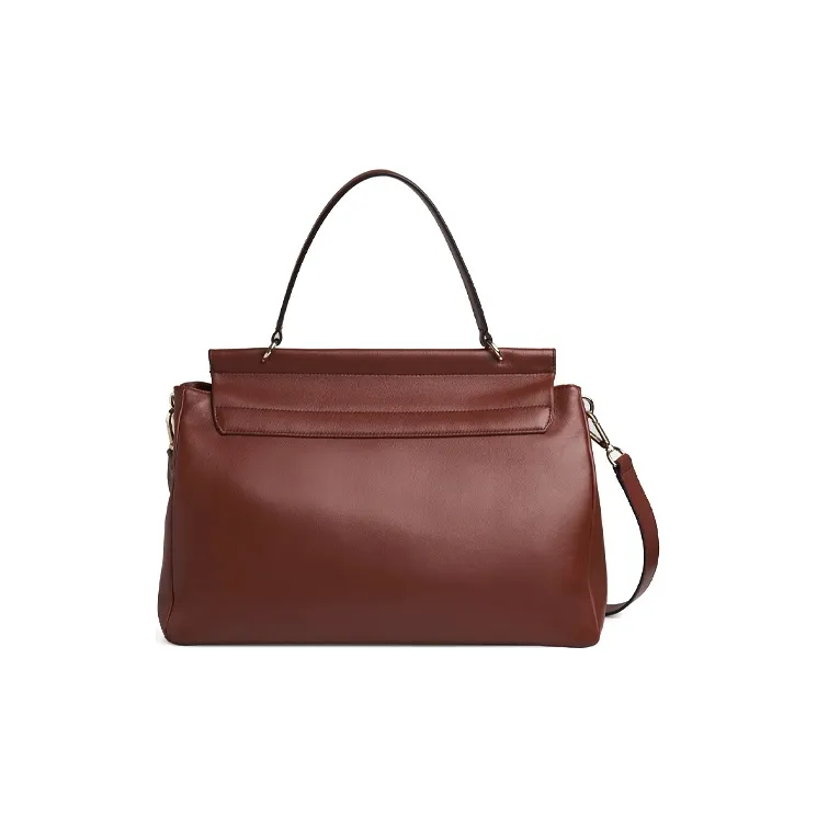 Chloe Faye Cow Leather Soft Day Bag, Shoulder Bag, Crossbody Bag, Handbag Large Size Women's Tan-1