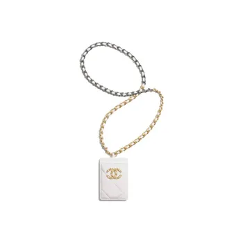 CHANEL 19Bag Lambskin Card Holder Women's White