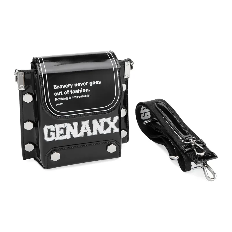 GENANX Polyurethane Crossbody Bag Trumpets Unisex Black-4