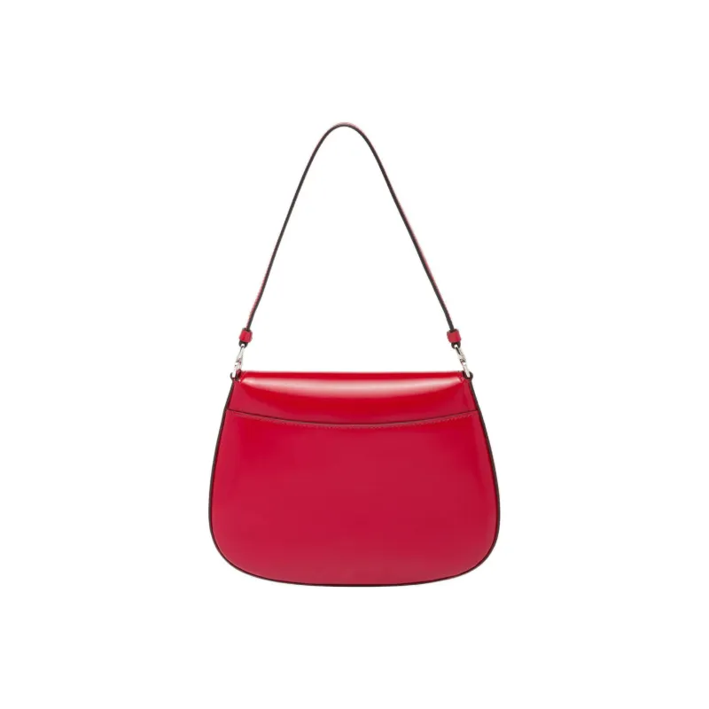 PRADA Leather Crescent Bag Shoulder Handbag Women's Scarlet-2