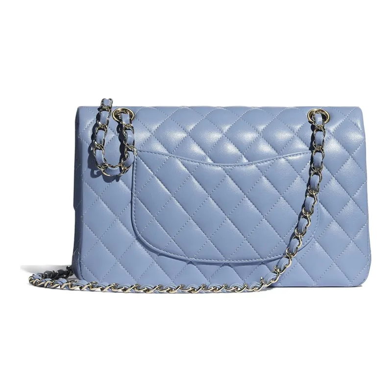 CHANEL Classic Flap CF Lambskin Crossbody Bag Medium Size Women's Sky Blue-1