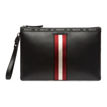 BALLY Leather Clutch Men's Black