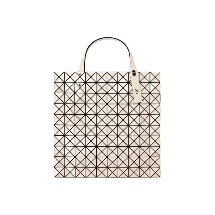 ISSEY MIYAKE Prism PU Tote Laptop Bag, One Shoulder Handbag Unisex Ecru-4