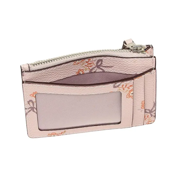 COACH Skinny Id Case Leather Document Bag Card Holder Card Holder Card Holder Mini Women's Pink-2