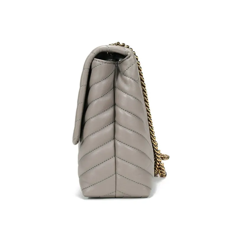 TORY BURCH Kira Sheepskin Shoulder Bag Tubas Women's Gray-2