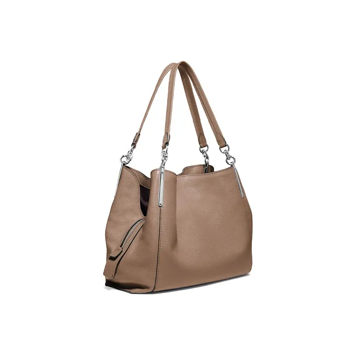 COACH Dalton Leather Portable Crossbody Bag Shoulder Bag Large Size Women's Taupe-1
